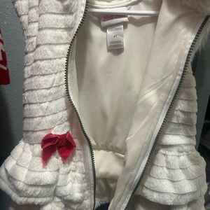 Little Lass White Quilted Vest with Bow Detail